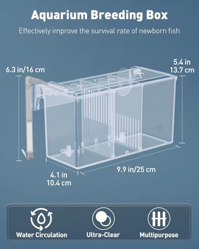 Pawfly Aquarium Breeding Box Fish Tank Hatchery Incubator Acrylic Breeder Box for Aggressive Fish Guppy