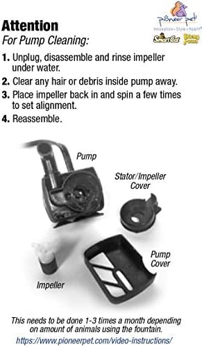 Pioneer Pet Raindrop Fountain, Pet Drinking Fountains (60 oz., Plastic -Black & White) - color: Plastic (Black & White)