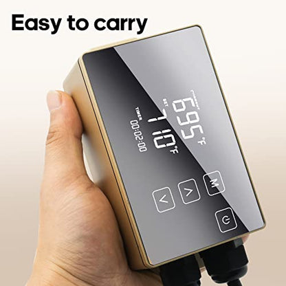 Digital Temperature Controller with LCD Display, Easy to Use, Golden, 110V