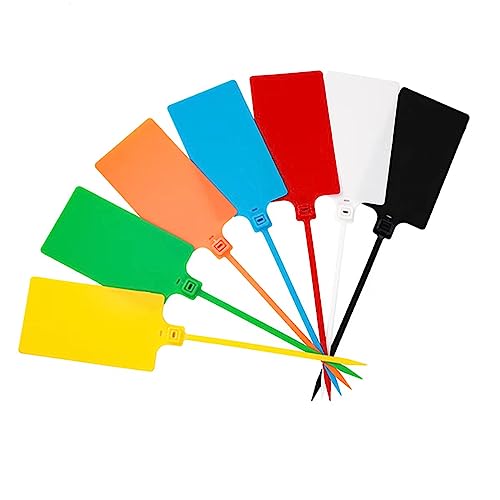 Tenshun 84-Piece Plastic Tag Set - Waterproof, Writable, Multi-Use with Two Pens - color: Mix 7 Color, size: 100 PCS
