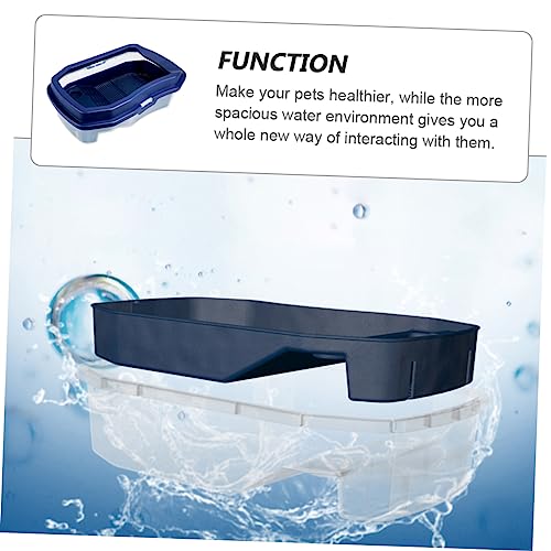 DECHOUS 1Pc Tortoise Tank with Basking Platform Water and Land Dual Use Turtle Feeding Box for Healthy Pet Habitat and Easy Cleaning