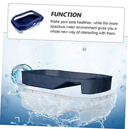 DECHOUS 1Pc Tortoise Tank with Basking Platform Water and Land Dual Use Turtle Feeding Box for Healthy Pet Habitat and Easy Cleaning