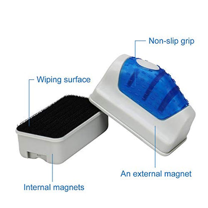 Jasonwell Magnetic Aquarium Fish Tank Glass Algae Glass Cleaner Scrubber Floating Clean Brush(S) - color: Blue, size: S