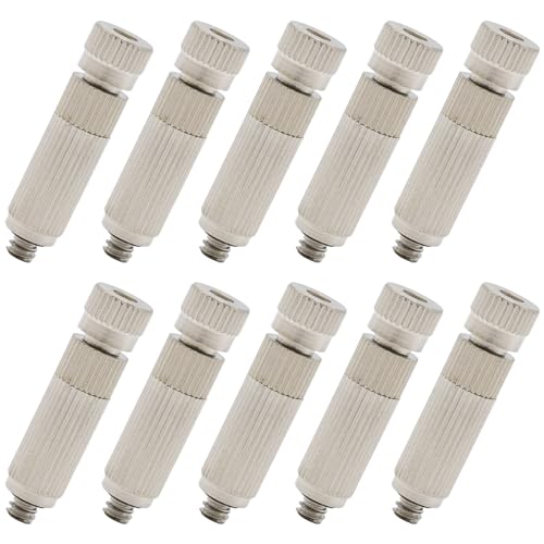 10 Pcs High Pressure Misting Nozzles Stainless Steel for Outdoor Cooling Misting System, High Pressure Anti Drip Cleanable, 3/16" Thread (0.8mm) - size: 0.8mm