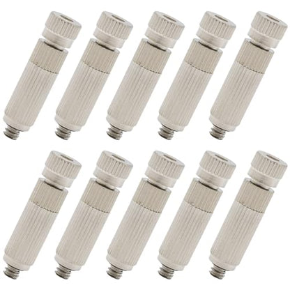10 Pcs Stainless Steel Misting Nozzles For Outdoor Cooling Misting System, High Pressure Anti Drip Cleanable, 3/16" Thread (0.6mm) - size: 0.6mm