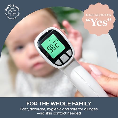 Dreambaby No Contact Baby Thermometer - One-Click Infrared Forehead Digital Thermometer for Infants, Kids & Adults - Fever Alert, 20 Memory Readings & Storage Pouch Included