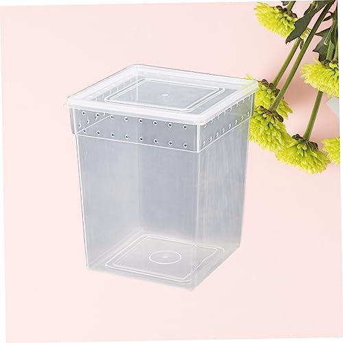 VANZACK Reptile Box for Spider and Lizard Climbing Pet Feeding Container Lightweight Easy Assembly Ventilated Design for Breeding and Transport