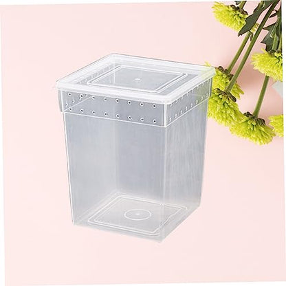 VANZACK Reptile Box for Spider and Lizard Climbing Pet Feeding Container Lightweight Easy Assembly Ventilated Design for Breeding and Transport