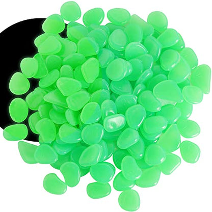 150 PCS Green Glow Rocks Luminous Stones DIY Pebbles Aquarium Garden | OSOPOLA Green Glow Rocks Luminous Stones DIY Pebbles For Aquarium Garden Path Patio FD05GR150 - color: Green/150 pcs, size: 2.5x2x0.5cm