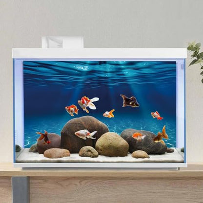 AWERT 24x12 inches Ocean Floor Aquarium Background Undersea Theme Aquarium Background Underwater Fish Tank Background | AWERT Ocean Floor Deep Sea Vinyl Terrarium Background - size: 24x12in/60x30cm