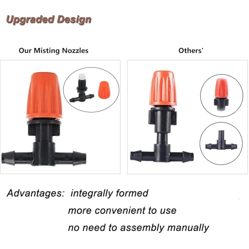 50 Pcs Adjustable Micro Spray Irrigation Emitters for Garden Irrigation | 1/4 Inch Three-Way Atomizing Nozzle,Fine Mist,Water-saving Drip Heads for Patio Lawn Greenhouse Vegetable Irrigation Supplies - color: Tee Connector