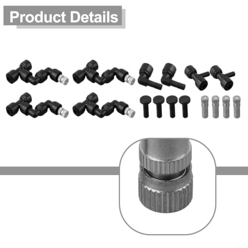 Reptile Misting Nozzles for Mister Systems, 360 Degree Rotation Spray Heads with 1/4 Inch Tubing Connectors, DIY Fogging Kit for Terrarium Greenhouse Garden Humidification