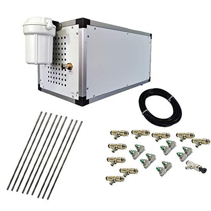 System - Stainless Steel Tubing - 1500 PSI Misting Pump - Do It Yourself Misting System - For Residential, Commercial and Industrial - Up to 120 Nozzles (78 Ft Mist Line - 40 Nozzles) - size: 78 Ft Mist Line - 40 Nozzles