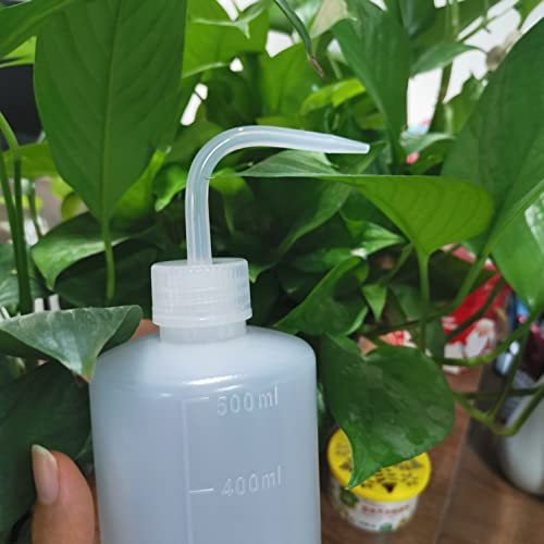 Valchoose White Squeeze Bottles, LDPE Angled Nozzle, 250ml & 500ml, 2 Pack | Built With Clear Liquid Scale, Tight Leakproof Lid, Precise Root Watering, For Lab, Succulents & Mini Potted Plants - color: White, size: 1x250ml+1x500ml