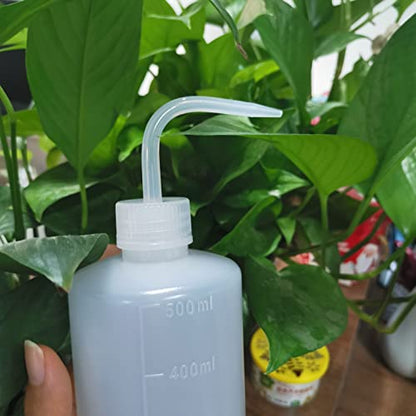 Valchoose White Squeeze Bottles, LDPE Angled Nozzle, 250ml & 500ml, 2 Pack | Built With Clear Liquid Scale, Tight Leakproof Lid, Precise Root Watering, For Lab, Succulents & Mini Potted Plants - color: White, size: 1x250ml+1x500ml