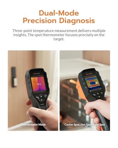 GT14S Thermal Imaging Camera, Thermometer Mode, Ultra-Light 240g | 4°F~1022°F Range, 14H Runtime, Live Tracking with Edge-Enhanced Display, Infrared Camera for HVAC/Electrical Inspection