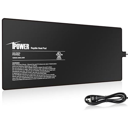 iPower Reptile Heating Pad, Under Tank Heater, Waterproof Terrarium Heat Mat 8X18 Inch, for Turtle, Lizard, Frog, Snake and Other Reptiles - size: 8" X 18", style: Heat Pad