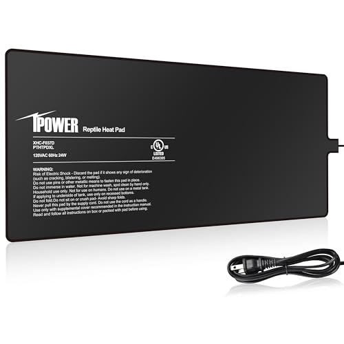 iPower Reptile Heating Pad, Under Tank Heater, Waterproof Terrarium Heat Mat 8X18 Inch, for Turtle, Lizard, Frog, Snake and Other Reptiles - size: 8" X 18", style: Heat Pad