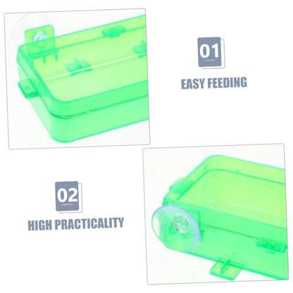 Toddmomy Secure Reptile Water Basin Insect Feeder for Bearded Dragon Gecko Snake Easy to Install Suction Cup Bowl - color: Light Green, size: 9.00X6.00X3.50CM
