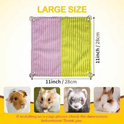BESNEW Enlarged Guinea Pig Hammock,Bunny Ferret Hamster Small Animal Hammock for Hiding Sleeping,Wooden Guinea Pig Hammock Accessories - style: Hammock