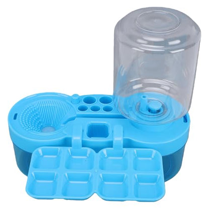 Paint Brush Cleaner, Dual Tank Art Rinsing System with Brush Holder, ABS Plastic, 400ml Clean Water Tank, for Acrylic Watercolor Artists Students Classroom Studio, Blue