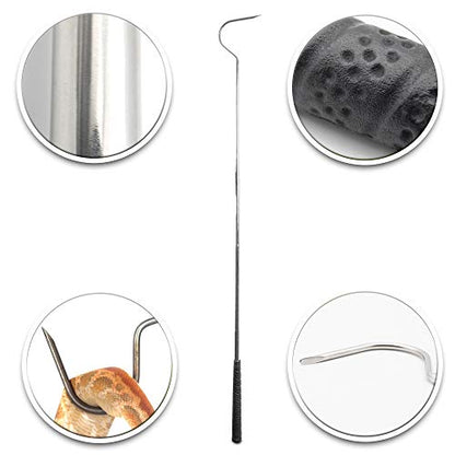 Cynamed Professional Stainless Steel Probe Snake Hook Reptile Catcher Stick Rattlesnake Grabber Pick-up Handling Tool