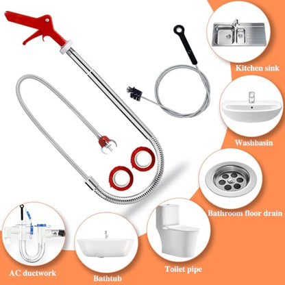 Toilet Auger/Snake Drain Clog Remover Tool Kit | 3 Clog Remover Tools for Blocking and Cleaning Toilets, Kitchen Sinks, Bath Tubs and Sewers,Home essential - style: Toilet Drain Unblocking kit