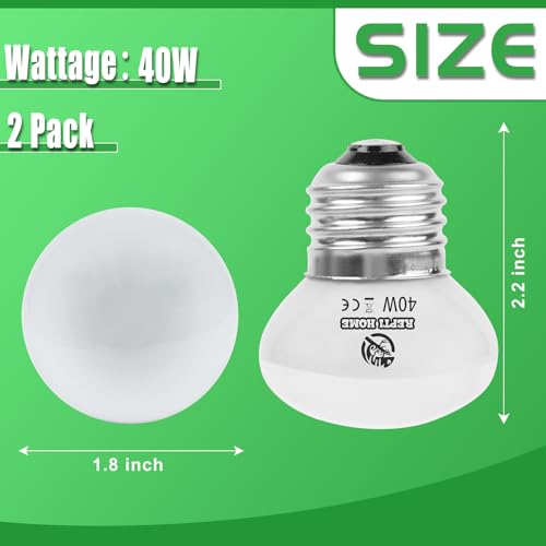 Reptile Heat Lamp Bulbs, UVA Reptile Heat Bulb 2 Pack, 40 Watt Heat Light Bulbs, Daylight Basking Spot Light for Lizard, Bearded Dragon, Snake, Gecko - color: 40*2