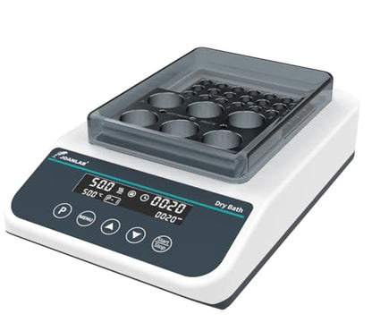 DB100-2P Dry Bath, 100℃ Programmable 0.2mlx96, 1.5mlx35 | Digital thermostatic block heater, heating, RT+5℃ to 100℃, 9 programs, timer, 0.2ml & 1.5ml block, for lab incubation - size: 0.2ml&1.5ml (Dual-Block)