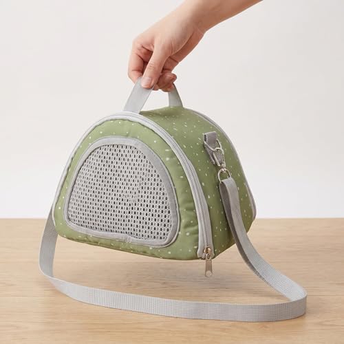 2pcs Small Pets Carrier Bag for Hamster, Gerbil, Sugar Glider Portable Lightweight Animal Travel Carrier with Breathable Mesh Window, Polyester Oxford Cloth, All-Weather Outdoor