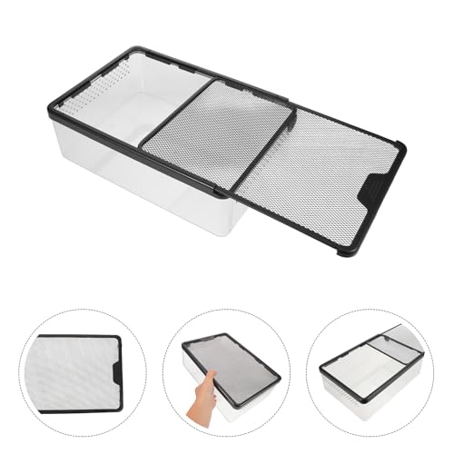 Reptile Terrarium Tank and Breeding Box with Black Frame, Anti-Escape Plastic Enclosure for Snakes, Frogs, Turtles, and Small Pets, Ventilated Habitat Suitable for Reptile Pet Care