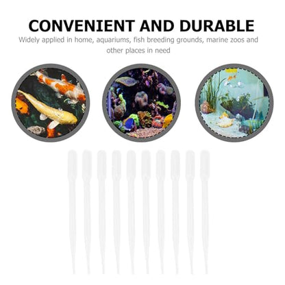 10Pcs Fish Feeding Tubes Plastic Syringe Brine Shrimp Feeders 3Ml Manual Liquid Feeders for Aquarium Coral and Peacock Fish Pet Supplies