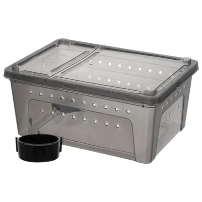 Kisangel Plastic Reptile Feeding Box Adjustable Environment Settings and Visibility, Reptile Travel Carrier Suitable for Spider, Centipede, Lizard, and Snake Habitat