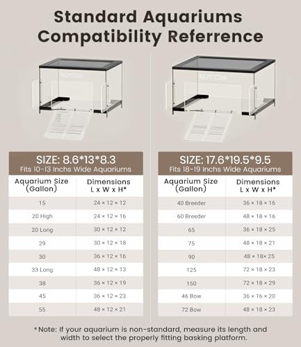 Turtle Basking Platform for 10-13 Inchs Wide Aquariums - Last Long Stainless Steel Supports & Mesh, Non-Slip Ramp for Aquatic Turtles, Turtle Tank Accessories(Large) - size: Fit 10-13 Inchs Wide