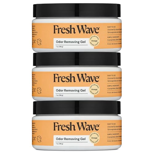 Fresh Wave Orange Odor Eliminator Gel 3-Pk 7 oz - Air Freshener for Home | Plant-based essential oils. Lasts 15-30 days per jar. No plug-in needed. Pet-safe, closet and bathroom deoderizer. - size: 7 Fl Oz (Pack of 3)