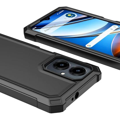 for Cricket Icon 2026 U656AC Slim Tough Hybrid Cover Phone Case + Extreme Band (Black) - color: Black