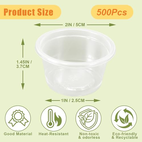 Tfwadmx 1oz 500pcs Gecko Feeding Cups, Reptile Food Dish and Water Cups Reptile Feeding Bowls Gecko Tank Accessories for Lizards Snake Crabs (1oz 500pcs) - size: 1oz 500 pcs
