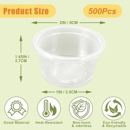 Tfwadmx 1oz 500pcs Gecko Feeding Cups, Reptile Food Dish and Water Cups Reptile Feeding Bowls Gecko Tank Accessories for Lizards Snake Crabs (1oz 500pcs) - size: 1oz 500 pcs