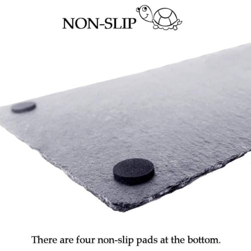 kathson 2 pcs Reptile Basking Platform Tortoise Rock Plate Turtle Bathing Area Feeding Food Dish Resting Terrace（7.9x11.8inch） - size: 7.9x11.8inch,2PCS