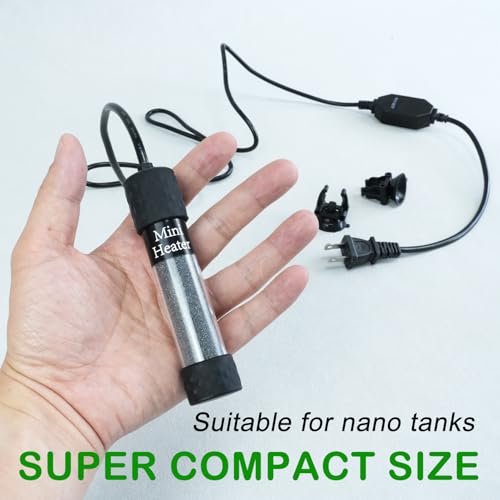 Small Submersible Aquarium Heater, Adjustable Mini Fish Tank Heater 25W 50W 100W 150W with External Temperature Controller, Digital Display, for 5/10/20/30 Gallons (150W)