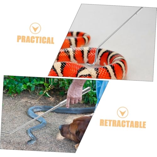 Snake Hook Reptile Catcher Tool Stainless Steel Design for Safe Handling of and Other Wildlife Portable and User-Friendly for Beginners and Experts