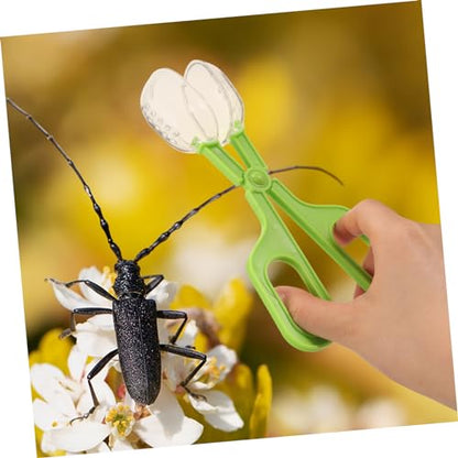 Toddmomy Reptile Feeding and Cleaning Tool Multi-Functional Poop Scoop Clamp for Aquariums Safe Clip for Easy Feeding and Waste Removal Reptile Tanks Green