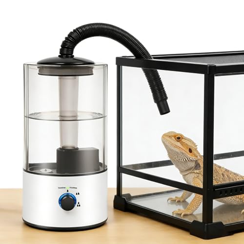 4L Reptile Humidifier Fogger with Adjustable Hose Automatic Atomizer Tank Large Capacity Amphibians Herps Terrariums Misting System for Terrarium Geckos Snakes Turtles Lizards Frogs