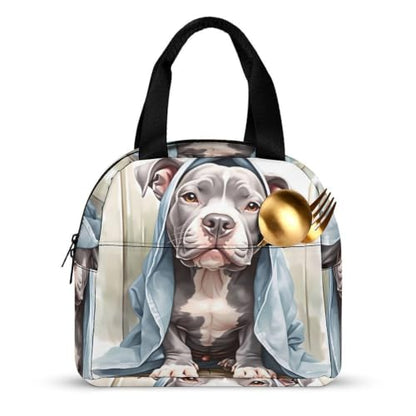Funny Pit Bull Dog Lunch Bag for Women Men | Insulated Lunch Box Leakproof Food Meal Containers Reusable Foldable 6L Capacity Lunch Tote Bags for Work Picnic Travel - color: style-7