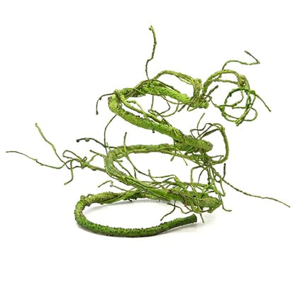 Pangea Reptile Ultimate Vine for Terrarium Habitat (Green) | 6 ' Long Large Diameter Foam Vine for Reptile Enclosures, Bendable, Humidity Resistant, Bendy Offshoot Branches - color: Green