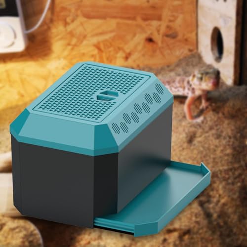 Reptile Feeding Box Enclosure Cage Breathable Tank Hatching Case, Reptile Terrarium Animal Habitat Cage for Chameleons Frogs, Large - size: L 9.25x6.30x5.71inch