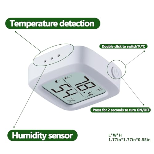 Reptile Thermometer and Hygrometer – Fast Accurate LCD Digital Temp & Humidity Meter for Bearded Dragon Tank Accessories, Lizard, Snake, Turtle, Amphibians, Small Animal Habitat - size: White
