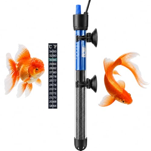 Mylivell Fish Tank Aquarium Heater - Adjustable Submersible 200W Aquarium Heater with Thermostat for 40-65 Gallon Betta, Turtle, Saltwater and Freshwater Tanks