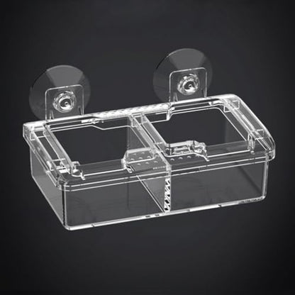 Escape Proof Small Reptile Feeding Dishes with Suction Cup | Mealworms Bug Feeder, Anti-Escape Food Bowl, Transparent Clear Plastic, Leopard Gecko Bearded Dragon Terrarium Accessories