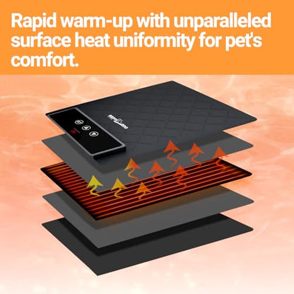 REPTI ZOO Reptile Heat Pad 6"x 8", 11W Reptile Heat mat with Adjustable Thermostat for Turtles, Hermit Crabs, Bearded Dragons, Leopard Geckos, Snakes, Lizards - size: 6"x 8"
